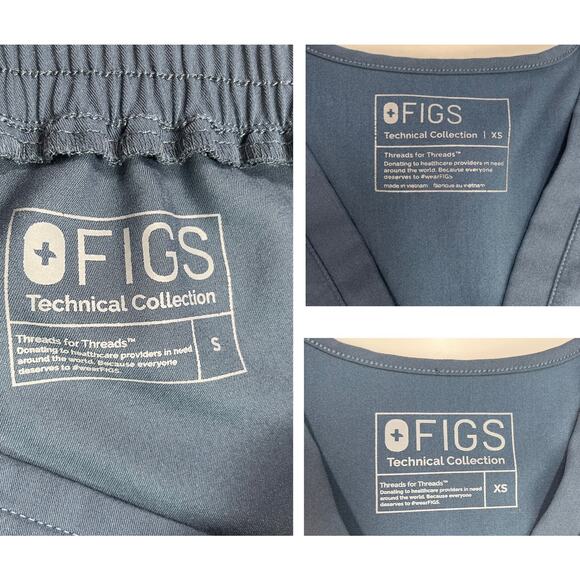 Figs Scrub Set 3 Piece Dark Harbor Yola Pants S Catarina Top XS Casma Top XS - Picture 10 of 15